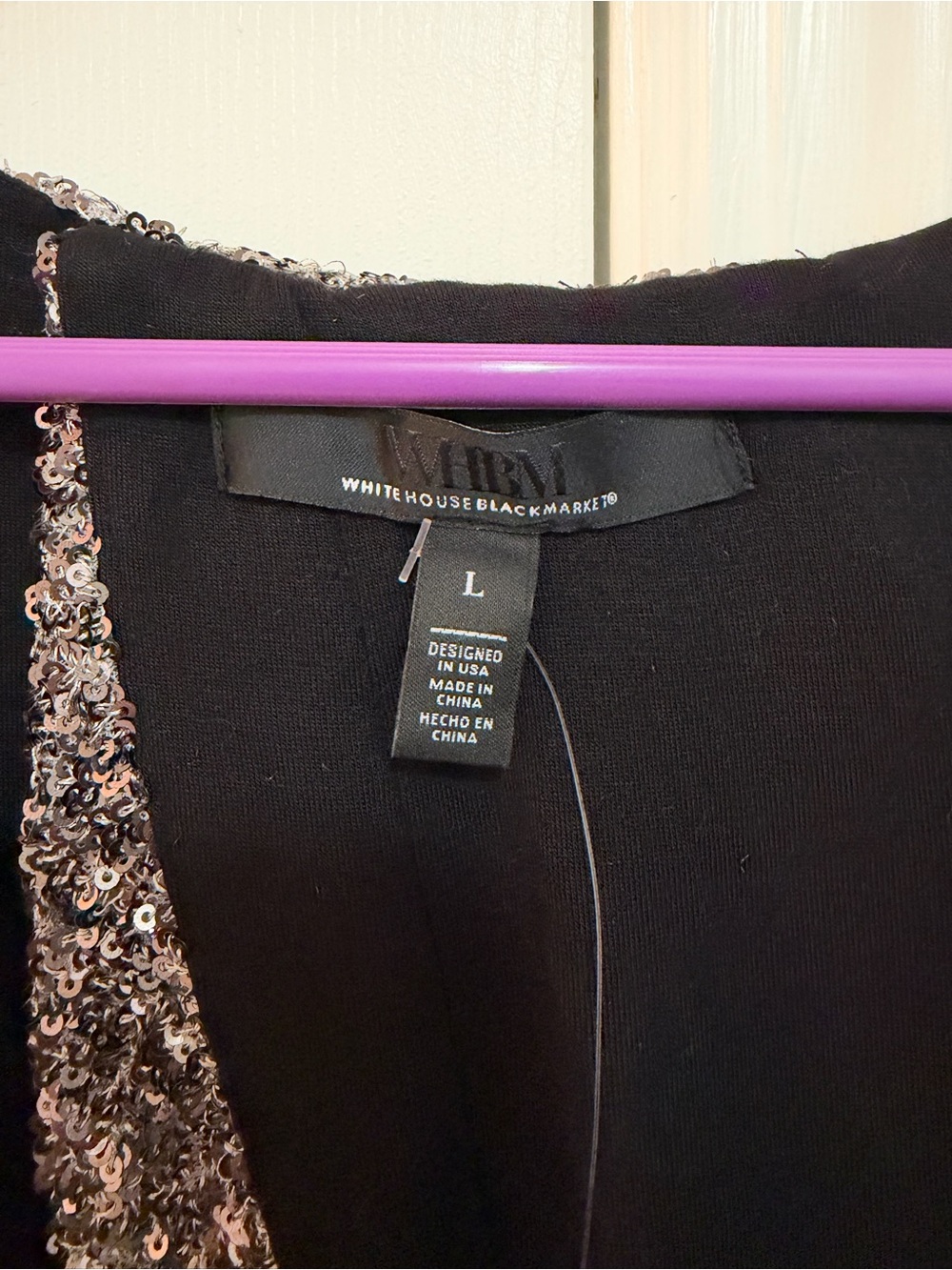 White House Black Market Gunmetal Sequin Draped Shrug - Picture 4 of 6
